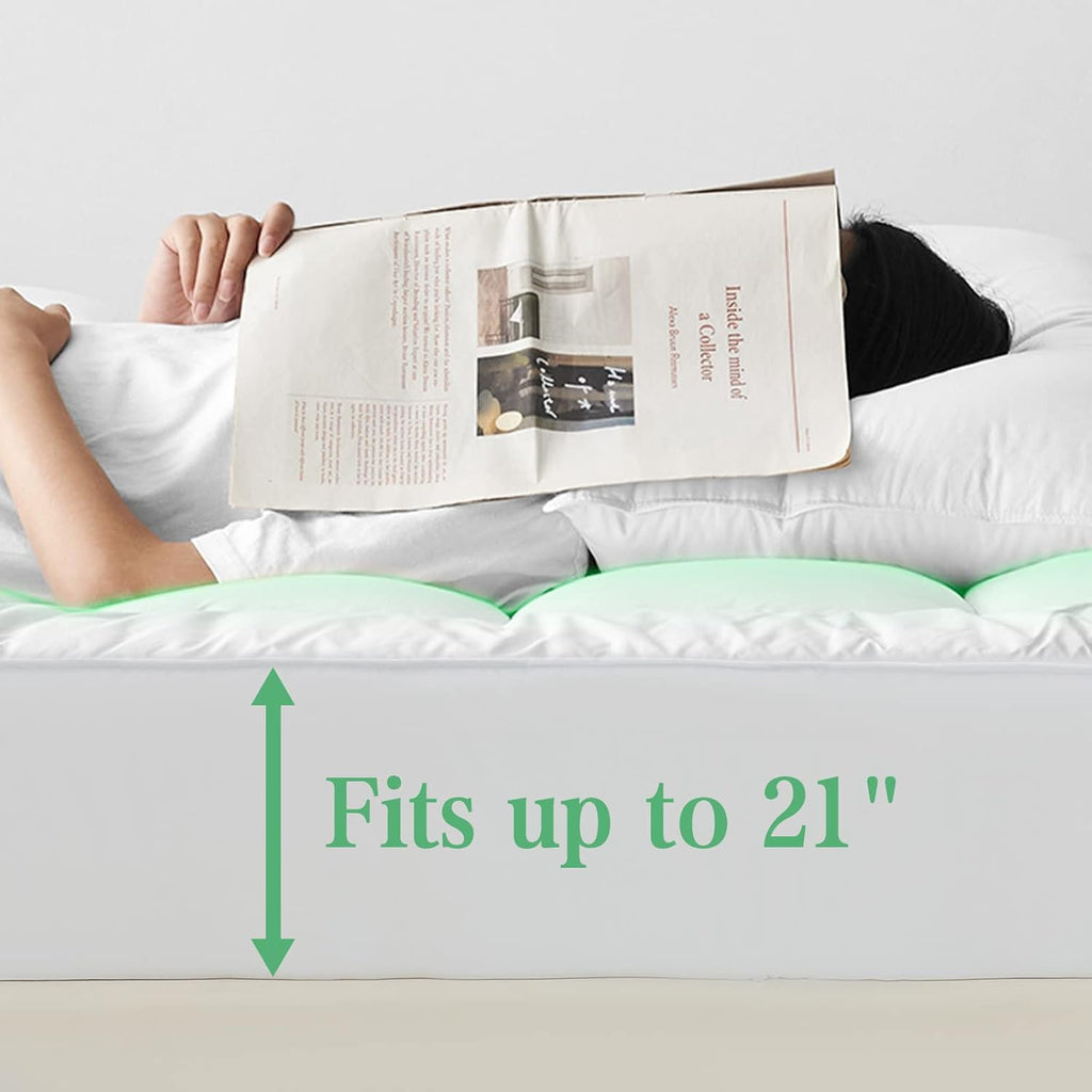 Unilibra Queen Size Mattress Pad Cooling Rayon from Bamboo, Quilted Fitted Mattress Protector Pillow Top Mattress Cover with Deep Pocket Up…