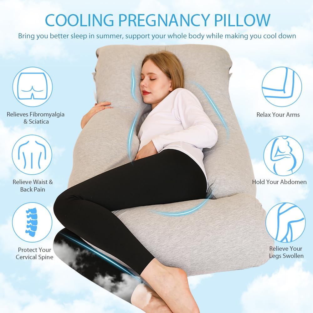 ChillingHome Chilling Home Pregnancy Pillow, Full Body Maternity Pillow for Pregnant Women, 63 inch Comfort U Shaped Pillow with Removable…