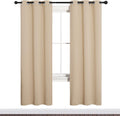 NICETOWN Room Darkening Curtain Panels for Cafe, Thermal Insulated Grommet Room Darkening Draperies/Drapes for Window (Biscotti Beige, 2…