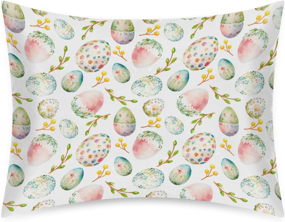 Colorful Easter Eggs Satin Pillowcase for Hair and Skin Soft Silk Pillow Cases with Envelope Closure Cooling Pillow Case Slip 15.99…