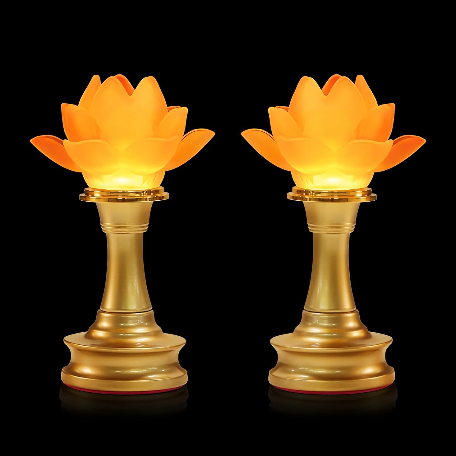 6.5inch 1 Pair-7 Color LED Lotus Flower Lamp - Lotus Buddhist Lamp Lights, Buddha Lamp Light with Adjustable Switch for Buddhist…