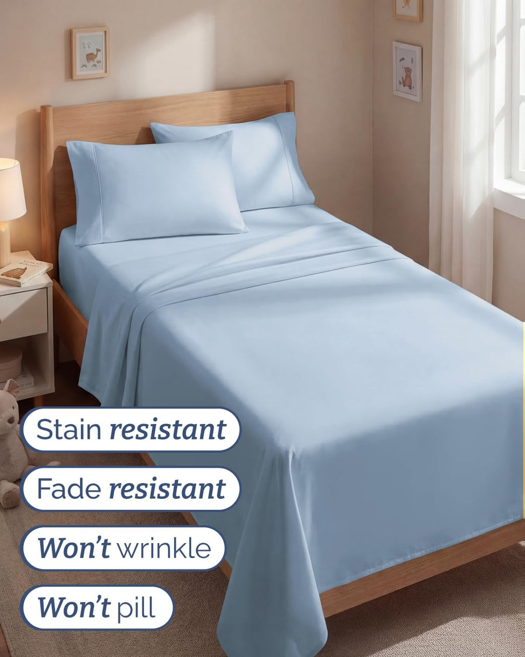 Twin 4 Piece Sheet Set - Comfy, Breathable & Cooling - Hotel Luxury Bedding for Women, Men, Kids, Teens & Children - 1 Flat & 1 Fitted…