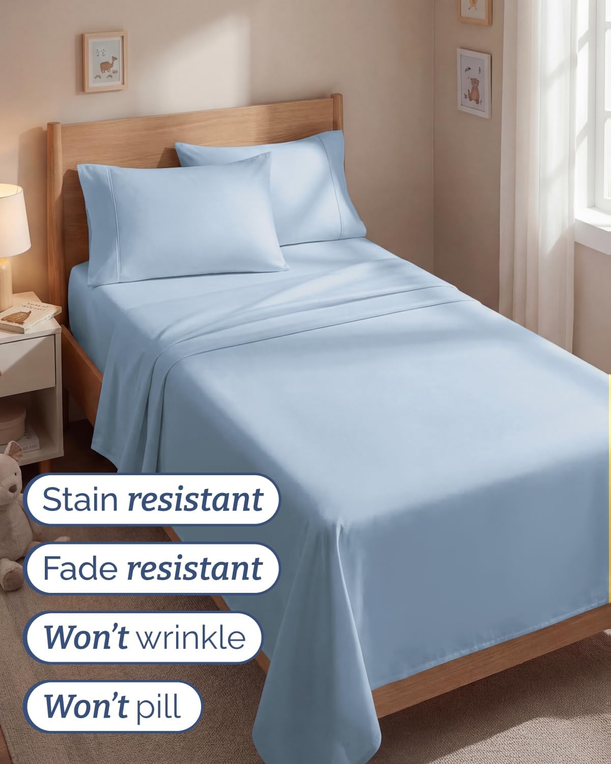 Twin 4 Piece Sheet Set - Comfy, Breathable & Cooling - Hotel Luxury Bedding for Women, Men, Kids, Teens & Children - 1 Flat & 1 Fitted…