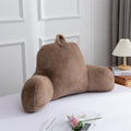 Holawakaka Standard Faux Fur Bed Rest Pillow with Arms, Artificial Rabbit Fur Reading Pillows Perfect for Adults, Teens, Kids, Pregnancy Lu…