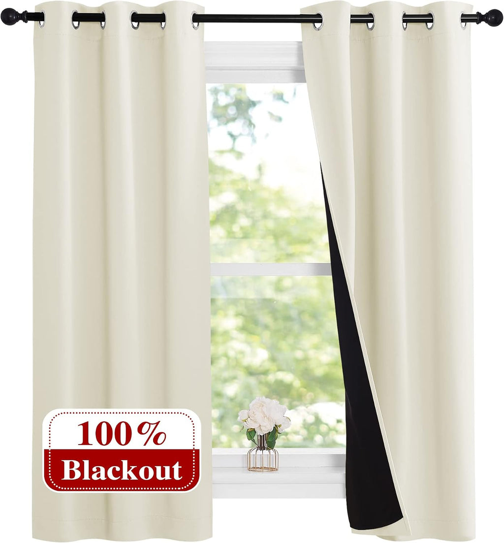 Nicetown Cold Reducing Curtains, Kitchen Short Full Blackout Curtain Panels, Great Job for Blocking Light, Complete Blackout Draperies with…