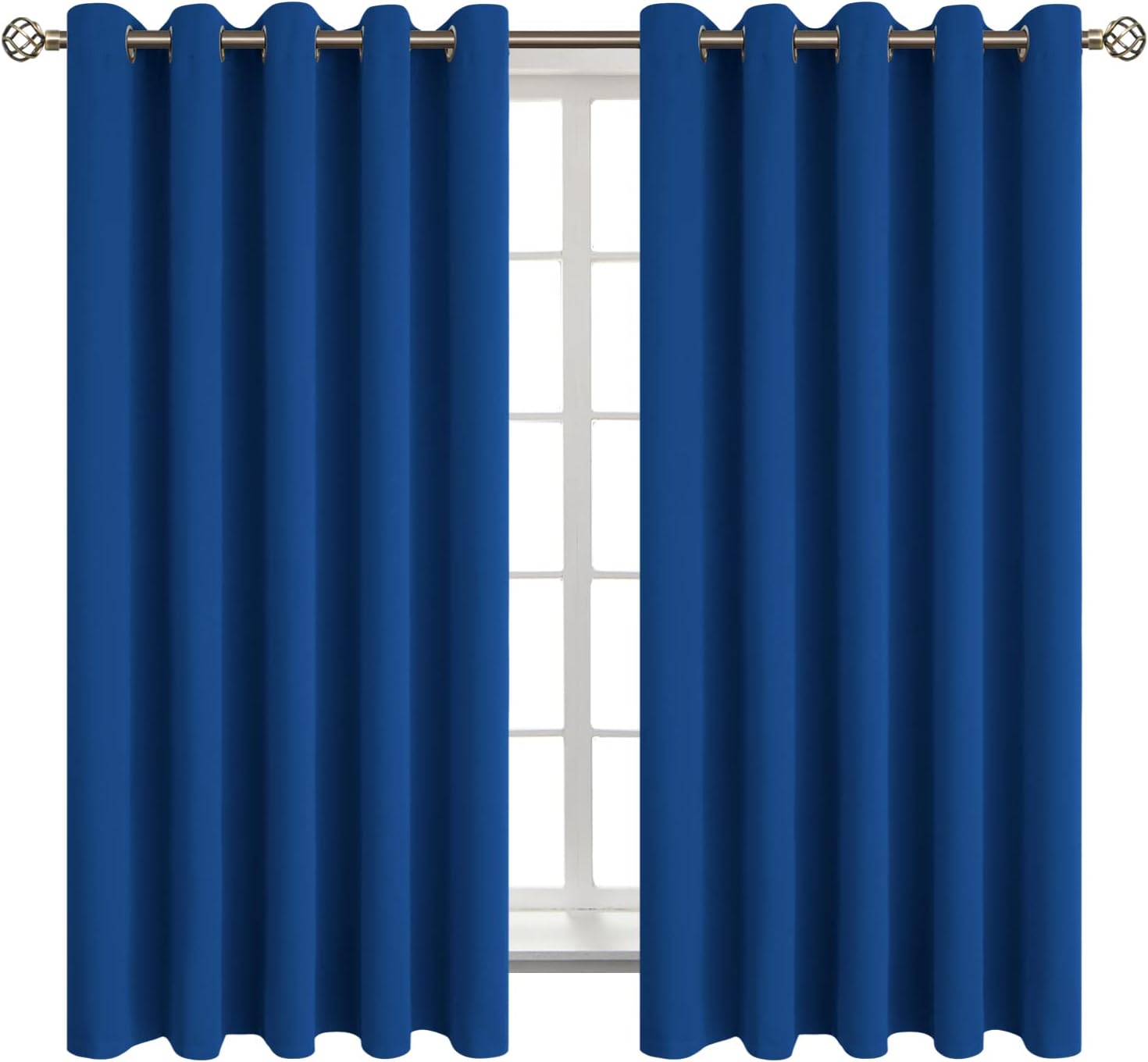 BGment Blackout Curtains for Bedroom - Grommet Thermal Insulated Room Darkening Curtains for Living Room, 70 x 63 Inch, 2 Panels, Royal Blu…