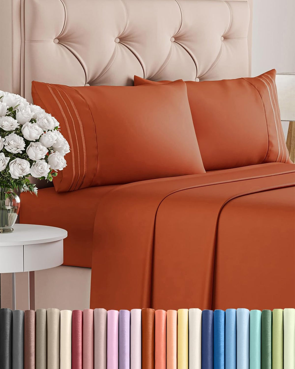 Full Size 4 Piece Sheet Set - Comfy Breathable & Cooling Sheets - Hotel Luxury Bed Sheets for Women and Men - Deep Pockets, Easy-Fit…