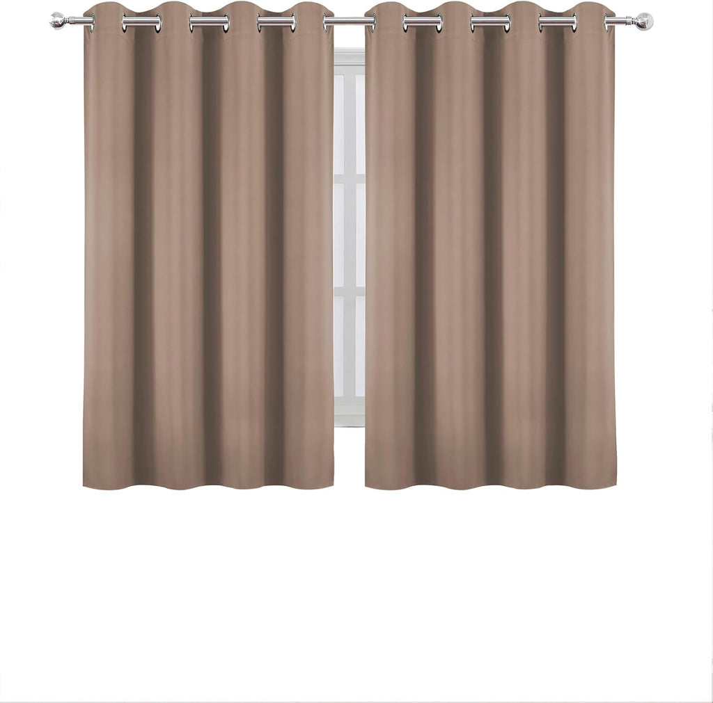 Lemomo Blackout Curtains 66 x 54 Inch Long Cappuccino Curtains Set of 2 Panels Room Darkening Curtains for Bedroom and Living Room 54 Inch…