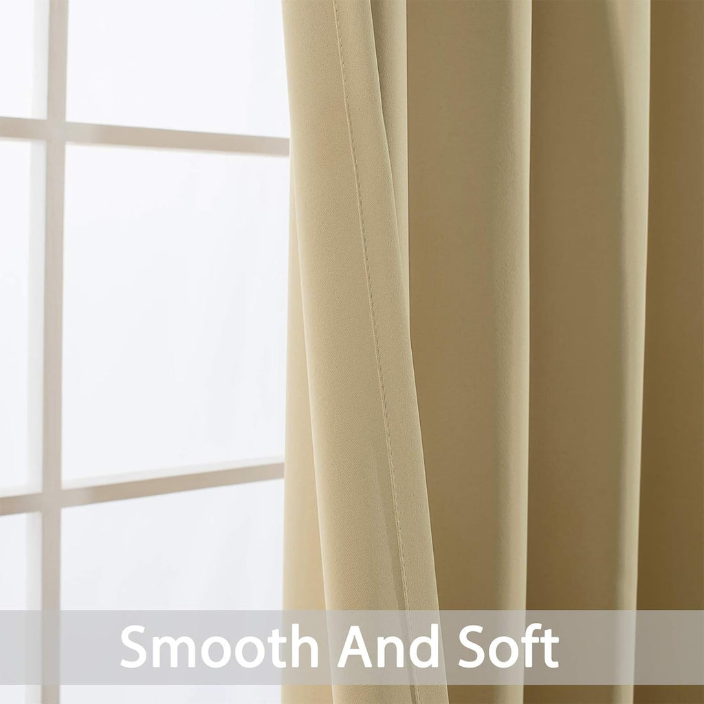 Yakamok Curtains 63 Inch Length Room Darkening Thermal Insulated Window Treatment Curtain Drapes with Grommet for Living Room(2…