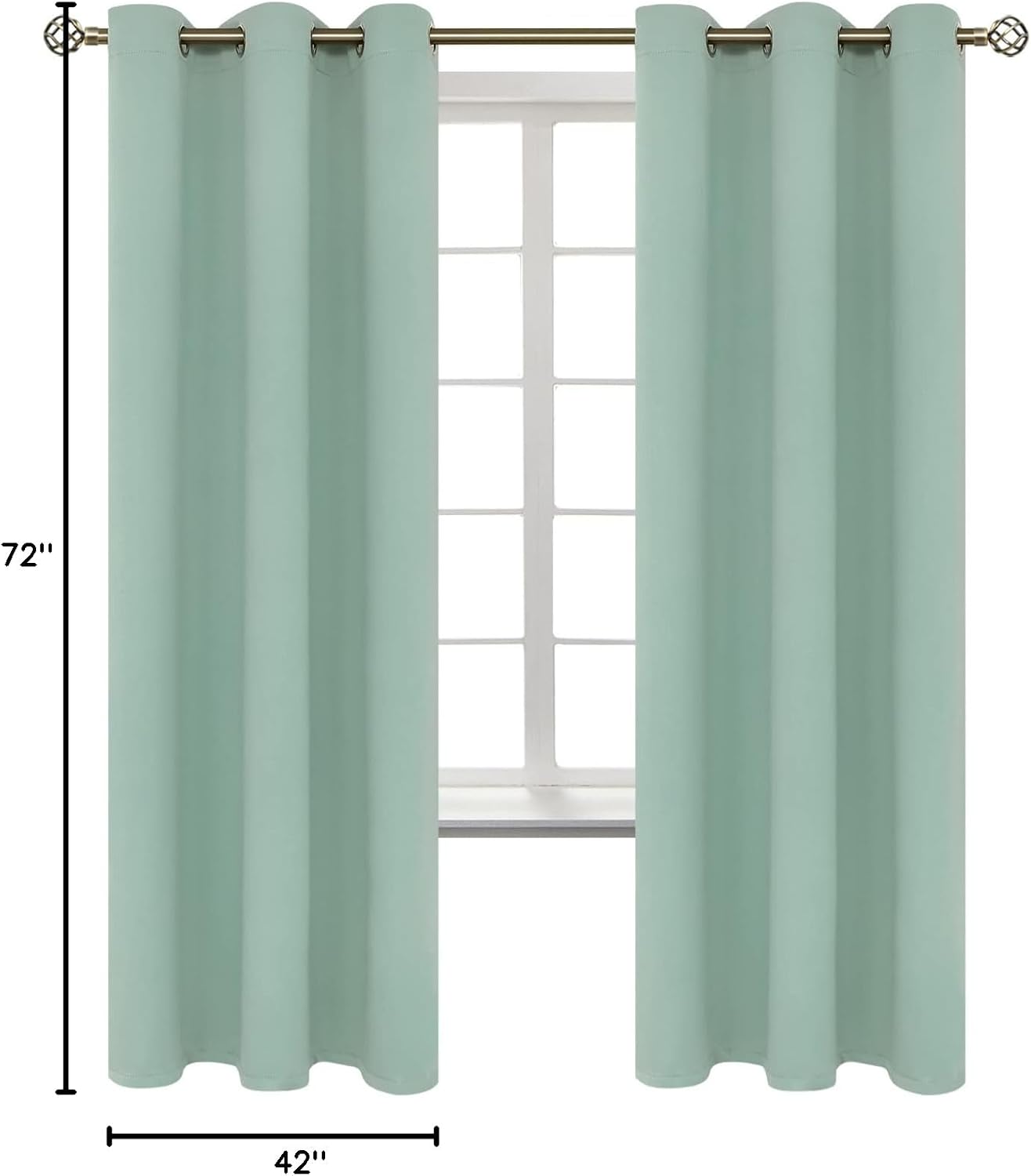 BGment Blackout Curtains - Grommet Thermal Insulated Room Darkening Bedroom and Living Room Curtains, Set of 2 Panels (42 x 72 Inch, Frosty…