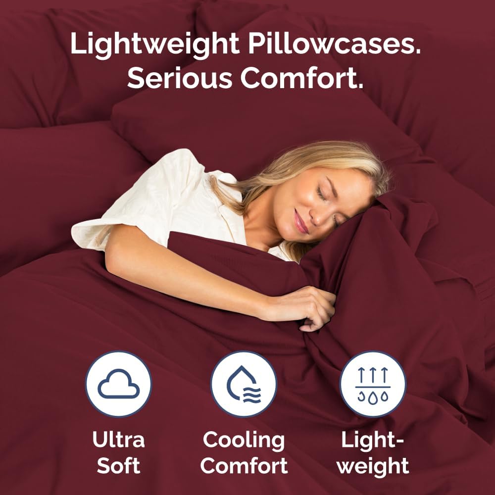 Standard Pillow Cases Set of 2 - Ultra-Soft Hotel Quality Pillowcase Covers - Comfy & Wrinkle Free - Stain and Fade Resistant - Machine…
