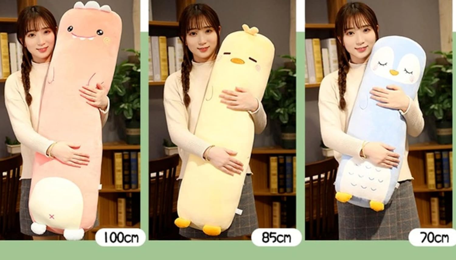 Long Plush Cute Body Pillows 33" Cuddle Stuffed Animal Shaped Bed Body Pillows Soft Cotton Plushies Doll Toy Gifts (River Boy, 33 Inch)