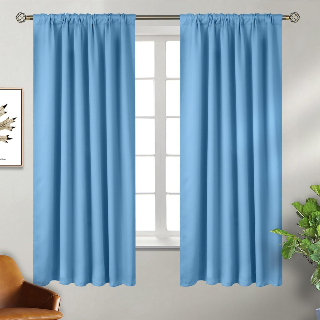 BGment Rod Pocket and Back Tab Curtains for Bedroom - Thermal Insulated Room Darkening Curtains for Living Room, 2 Window Curtain Panels (5…