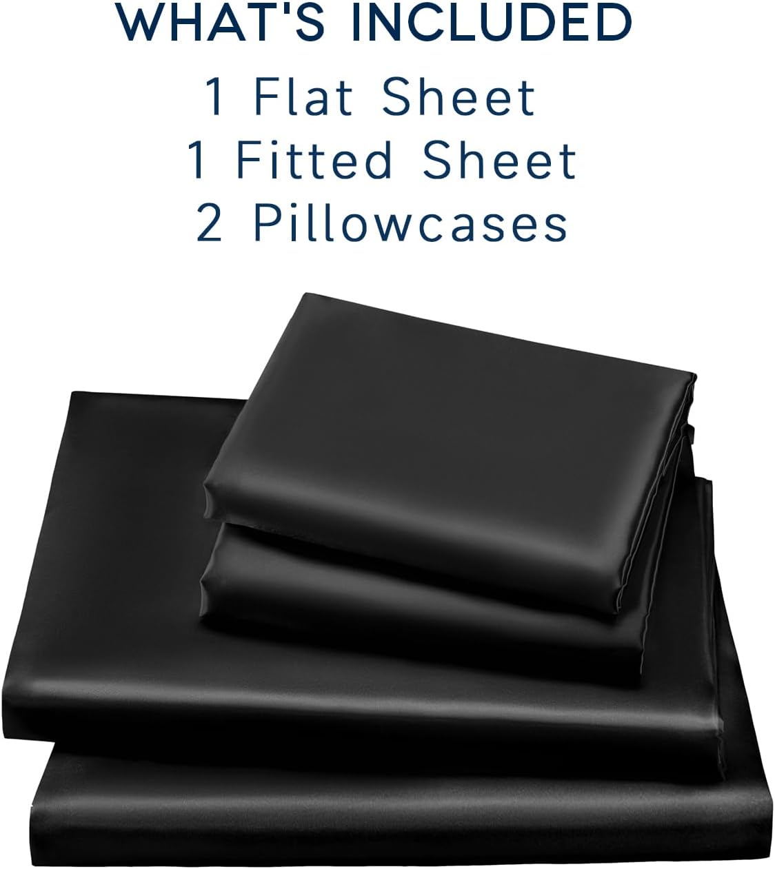 Golal Satin Sheets California King Size - 4 Pieces Luxury Silky Soft Bed Sheets, Wrinkle-Free Black Satin Silk Sheet Set with 1 Deep Pocket…