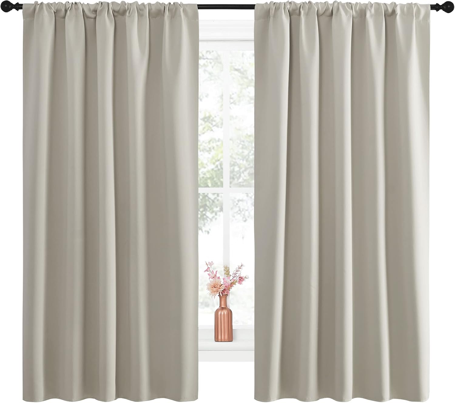 Nicetown Blackout Curtains for Living Curtains, Room Darkening Window Curtain Panels, easy maintenance Solid Thermal Insulated…