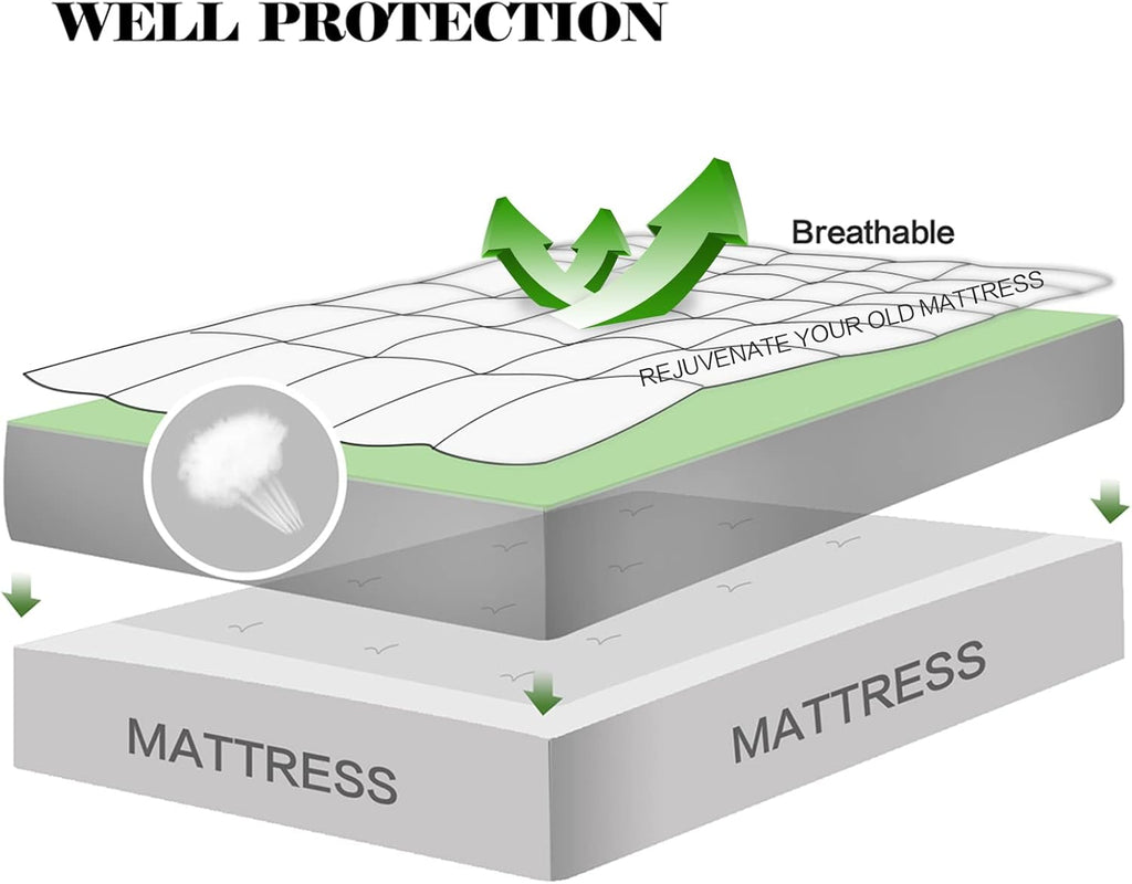 EASELAND Twin XL Mattress Pad Pillow Top Mattress Cover Quilted Fitted Mattress Protector Extra Long 8-21" Deep Pocket Cooling Mattress…