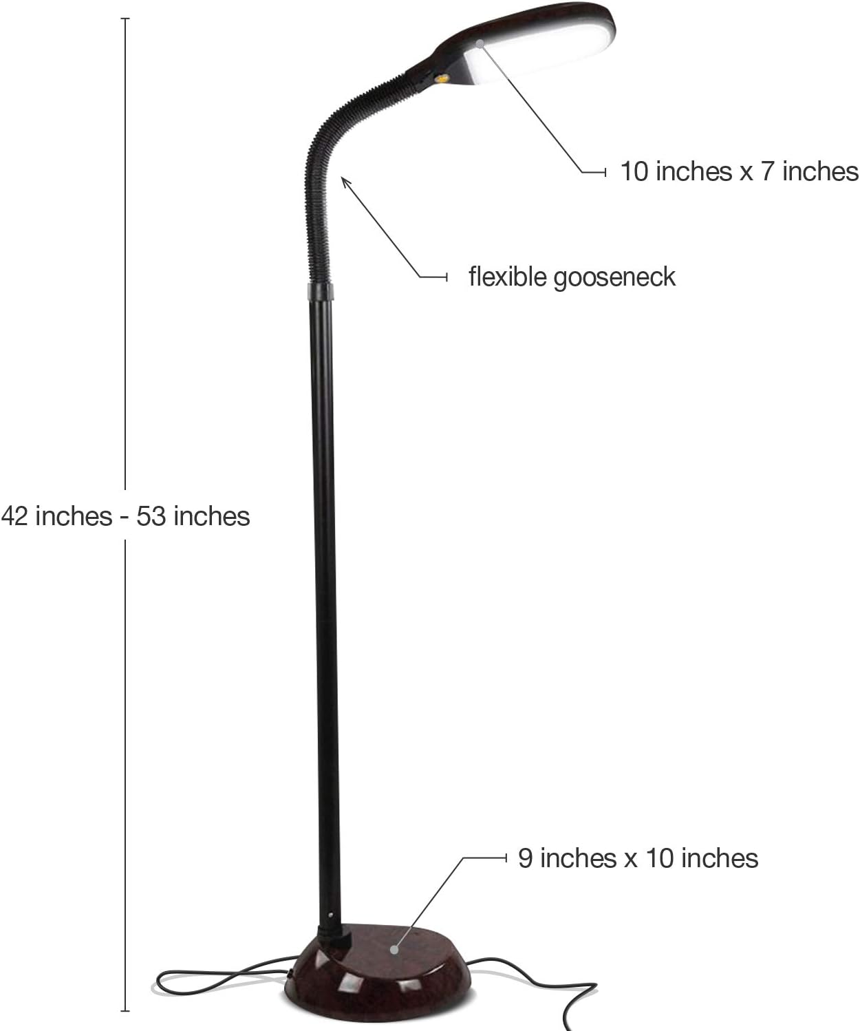 Brightech Litespan - Bright LED Floor Reading Lamp for Over Chair Crafts and Reading, Estheticians' Light for Lash Extensions, Adjustable S…