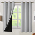 BGment Light Grey Blackout Curtains for Bedroom - Black Out Curtains 63 Inch Long Thermal Insulated Grommet Total Room Darkening Window Dra…