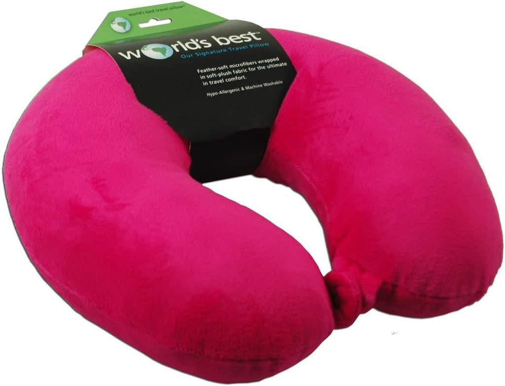 WorldsBest Wolf Essentials Adult Cozy Soft Microfiber Neck Pillow for Travel – Compact, Machine Washable - Perfect for Airplane, Car, or Ho…