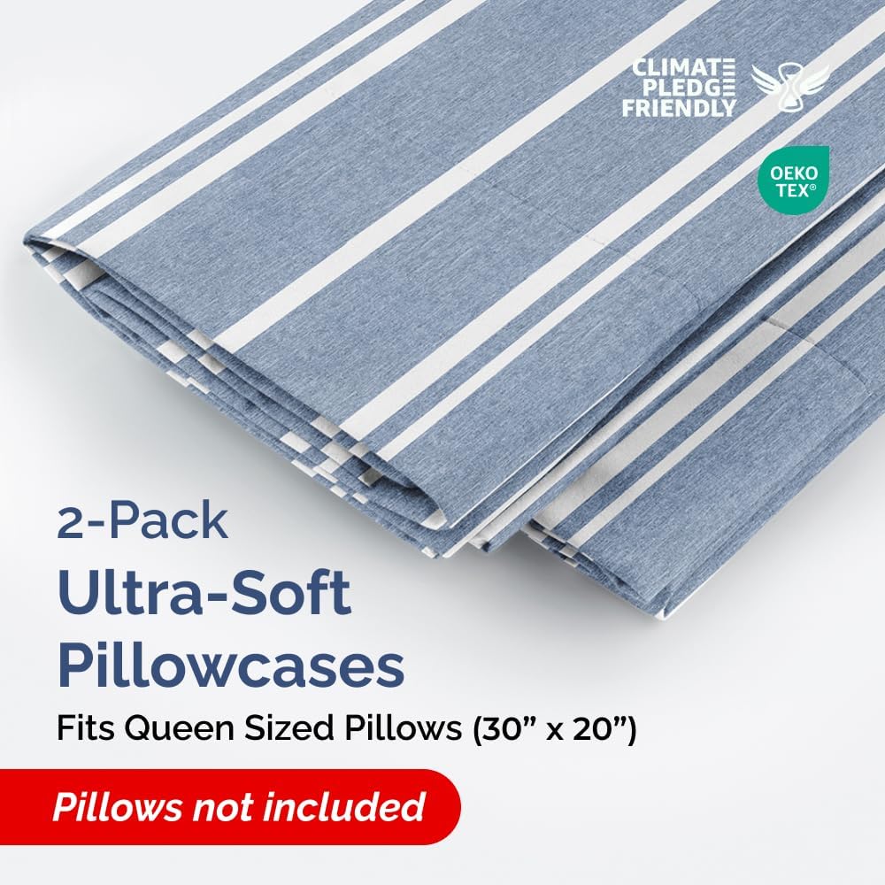 Queen Pillow Cases Set of 2 - Ultra Soft Hotel Quality Pillowcase Covers - Comfy, Cozy & Wrinkle Free - Shrinkage and Fade Resistant…