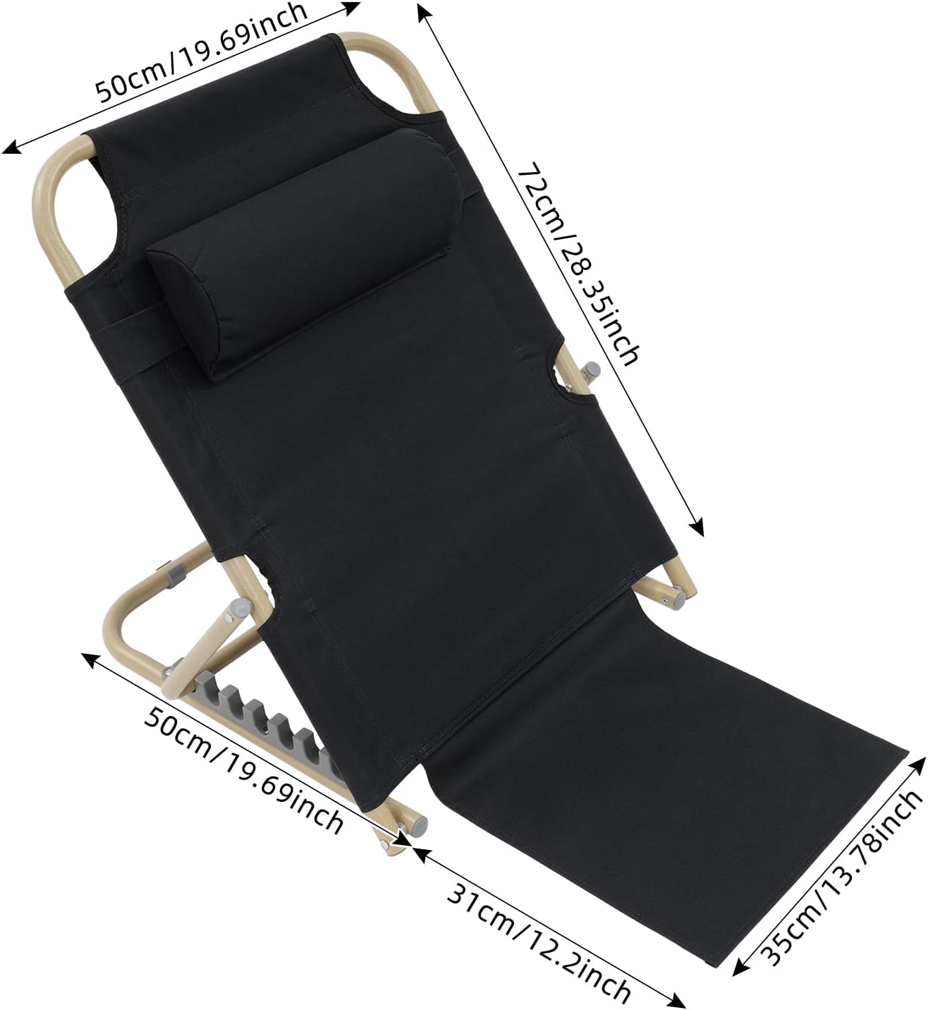 PERFERATE Bed Backrest Support Portable Bed Chair 7 Gears Adjustable Lifting Beds Backrest Folding Reading Chair with Pillow for Elderly…