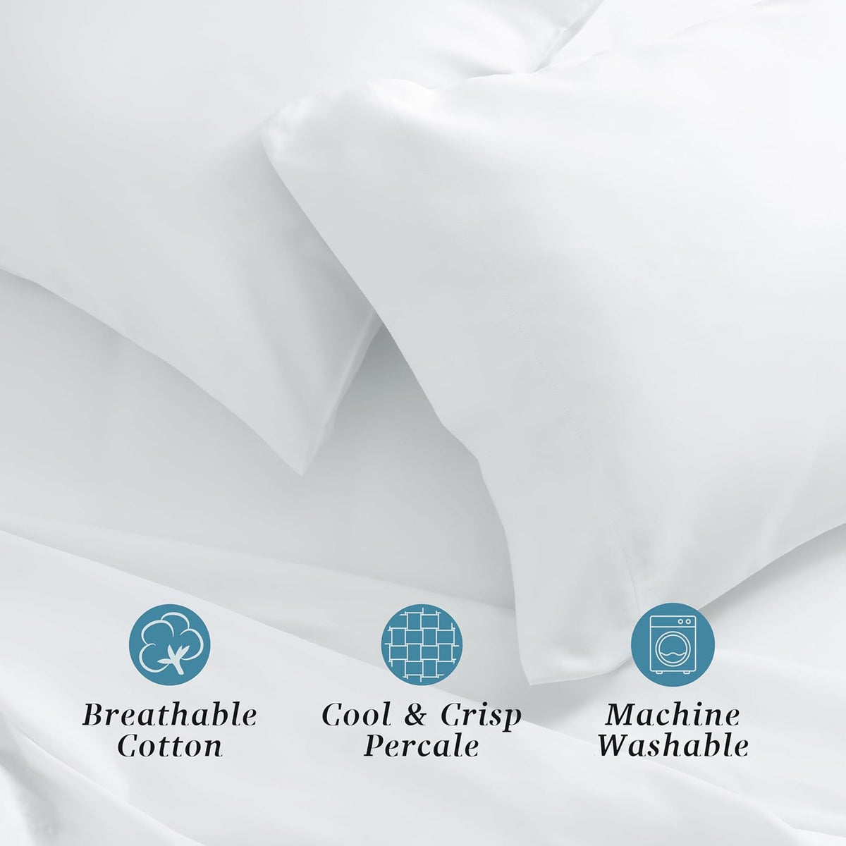 WelhomeByWelspun Welhome Full Bed Sheet Set, 100% Cotton Full Size Deep Pocket Super Soft Bedding, Cooling, Breathable & Extra Soft, White…
