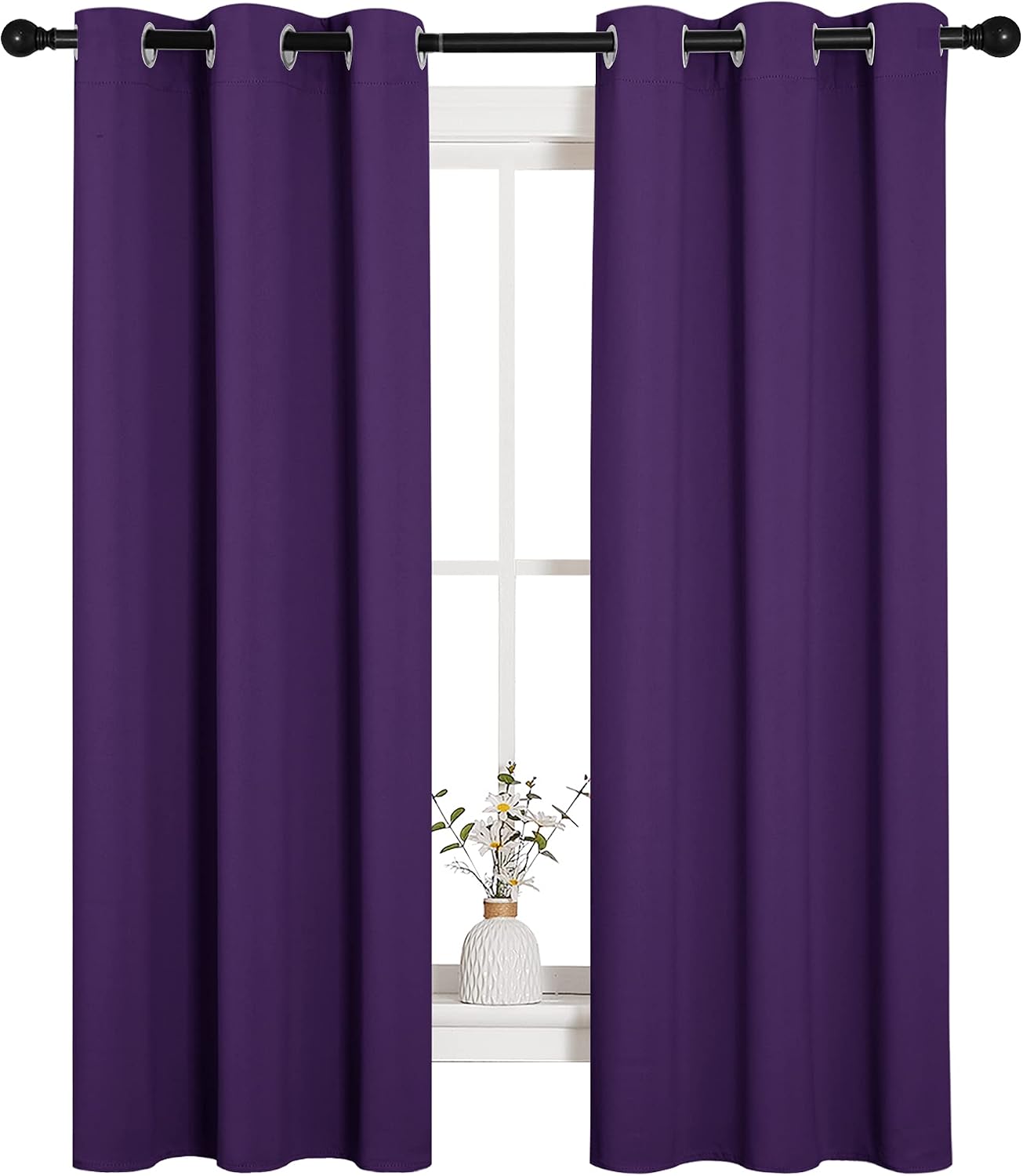 NICETOWN Thermal Curtains Insulated Blackout Draperies, Triple Weave Home Decoration Solid Ring Top Blackout Drape Panels for Bedroom…