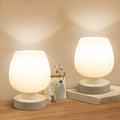 Touch Bedside Table Lamp Set of 2 - Small Modern Table Lamp for Bedroom Living Room Nightstand, 3-Way Dimable Desk lamp with White Opal…