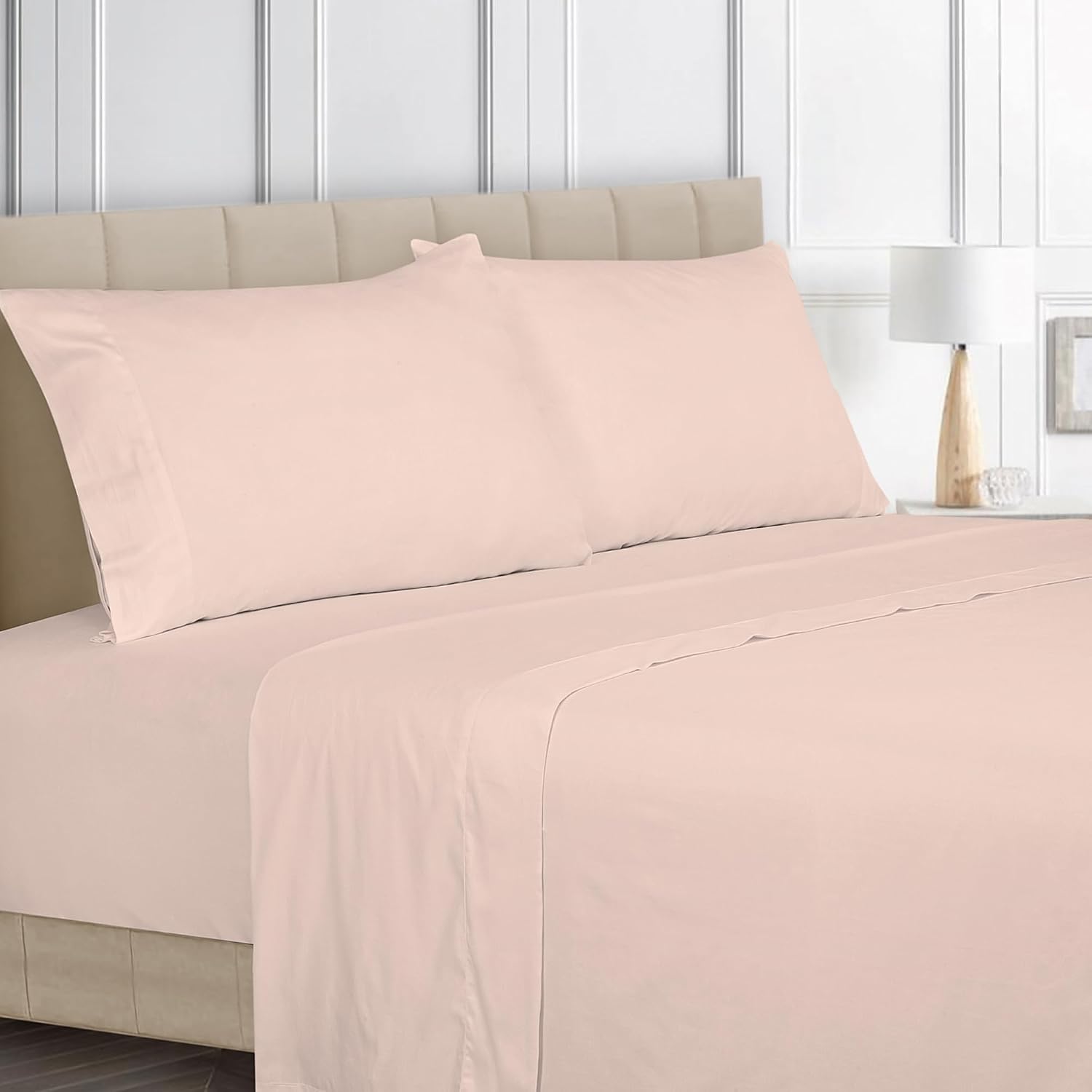Royalelinens ROYALE LINENS Bamboo Viscose King Sheet Set - Cooling Bed Sheet Set - 1 Fitted, 1 Flat & 2 Pillowcase - Fits Up to 16" - Organ…