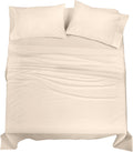 Royalelinens ROYALE LINENS 100% Organic Cotton King Sheet Set - Percale Weave - 4 Pieces Set - 1 Flat, 1 Deep Pocket Fitted Sheet and 2 Pil…