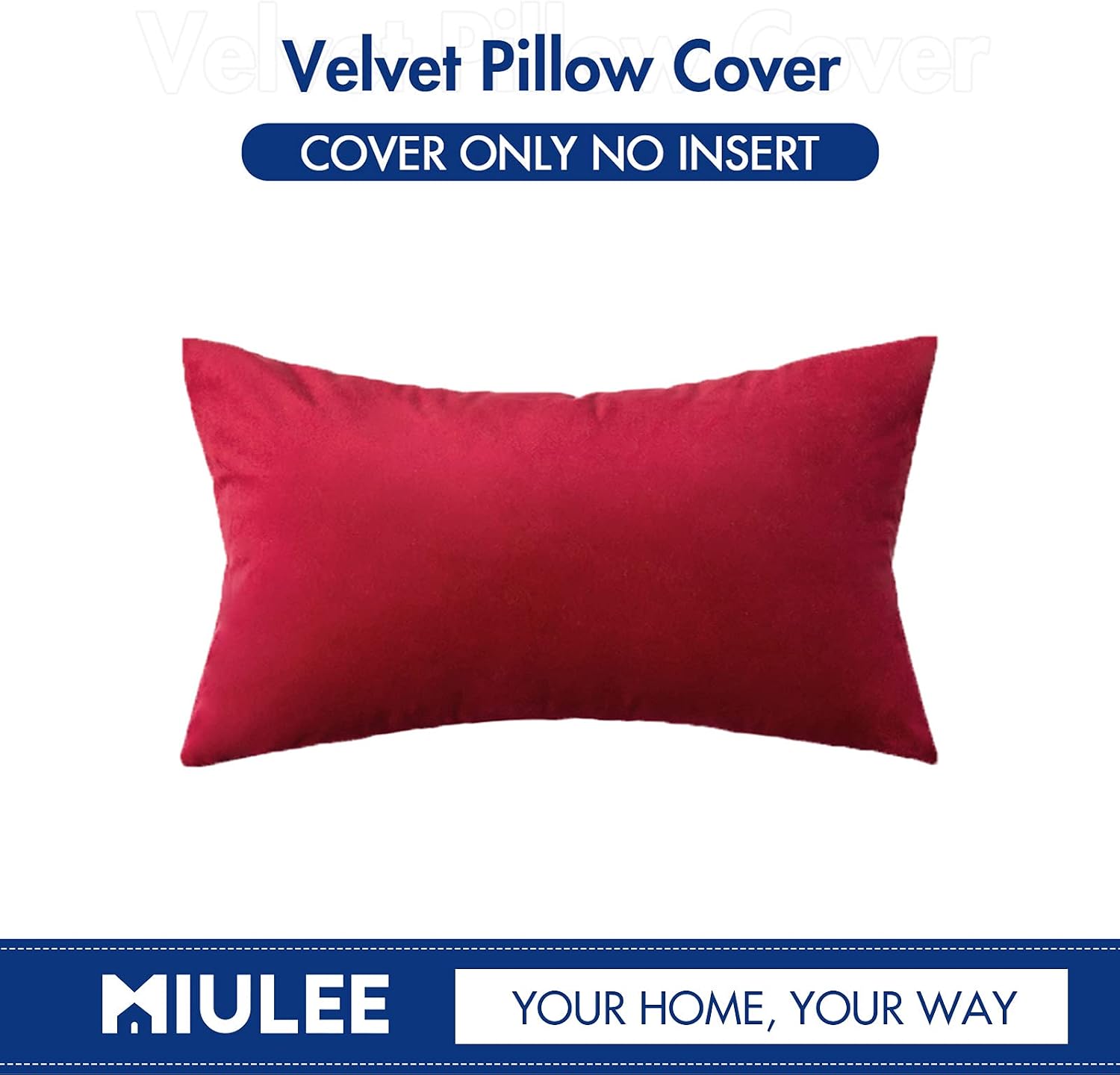 MIULEE Velvet Pillow Cover Christmas Decorative Lumbar Rectangle Pillowcase Soft Solid Cushion Case Home Decor for Couch Sofa Bedroom Car…