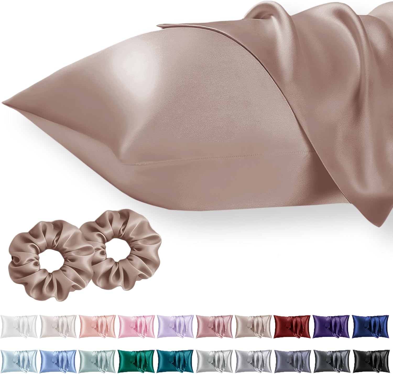 Vielit King Satin Pillowcase for Hair 2pc, Similar to Silk Pillow Cases, Easier comfort Than Silk Pillowcase Gifts for Women Men, Rose…
