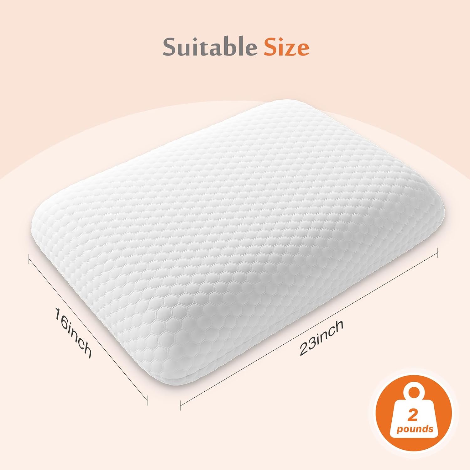 Sweetcrispy Back and Side Sleeper Support, White Gel Cooling Memory Foam Pillows for Sleeping, Bed Pillows for Adults with Breathable Mesh…