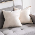 Miulee Cream White Velvet Throw Pillow Covers 18x18 Soft Decorative Solid Square Cushion Cases Pack of 2 Modern Luxury Home Decor for Couch…