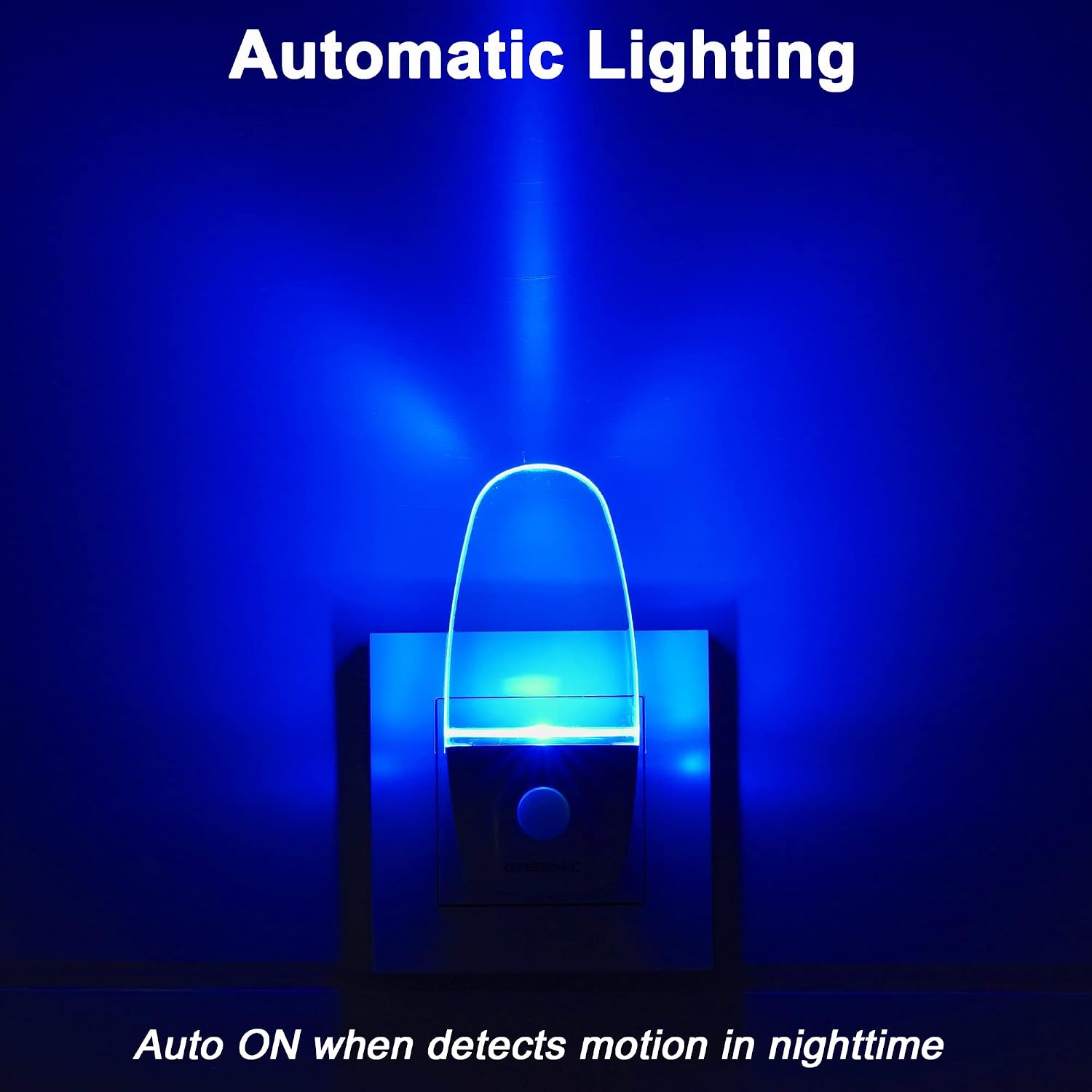 GREENIC Blue Motion Sensor Night Light Plug in 2 Pack, 0.5W LED Motion Detector Night Light Lamp, Automatic Motion Activated Nightlights…