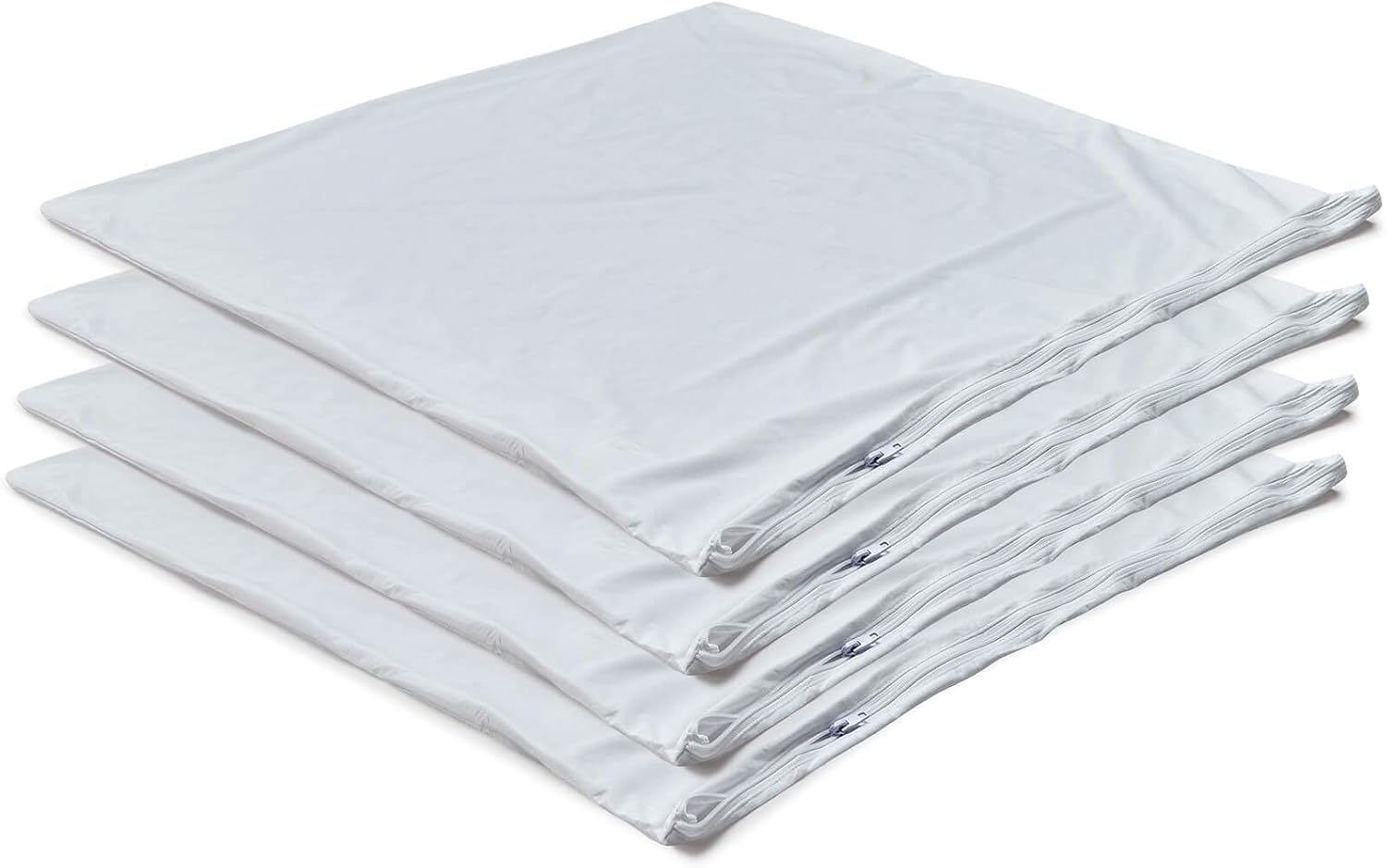 Kingnex 4 Pack Feather Proof Pillow Protectors 16x16 Waterproof Pillow Covers for Square Throw Pillow 16x16 4 Pack White
