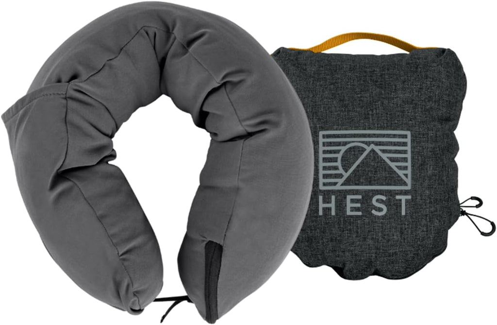 HEST Pro Travel Pillow - 3-in-1 Neck, Body, and Small Travel Pillow - Adjustable Fill for Custom Comfort - Portable and Compact Design…