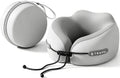 Ziurfys Travel Neck Pillow with Storage Case, 100% Pure Memory Foam, Airplane Head Support for Flight Sleeping, Portable, Gray (Gray…