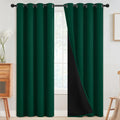 SimpleHome 100% Blackout Curtains for Bedroom, Thermal Insulated Grommet Window Drapes Room Darkening Dark Green Curtains for Living Room wi…