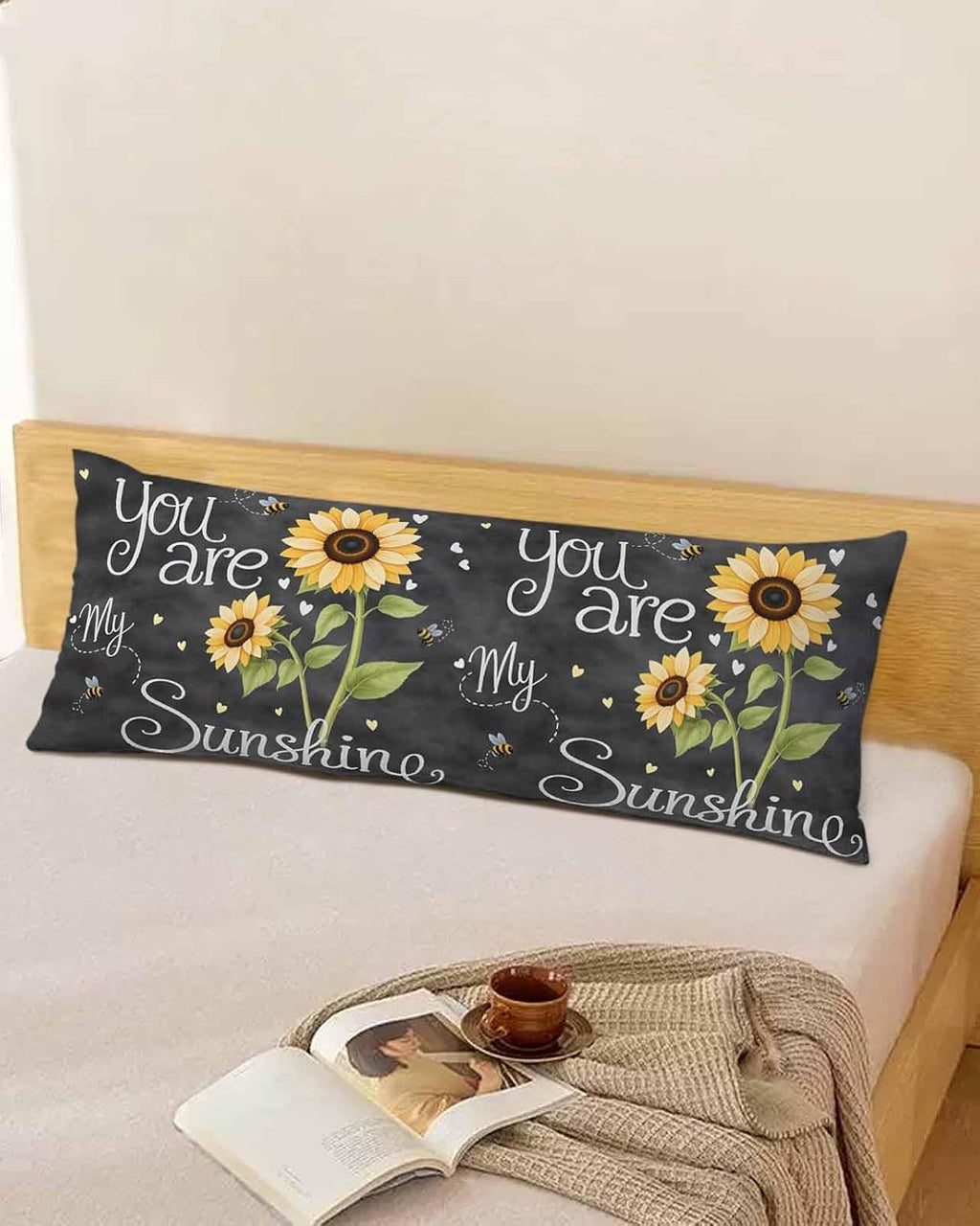Rgaienmelw You Are My Sunshine Long Body Throw Pillow Covers 20x60 Inches, Rectangle Decorative Pillowcase with Zipper, Yellow Sunflow…