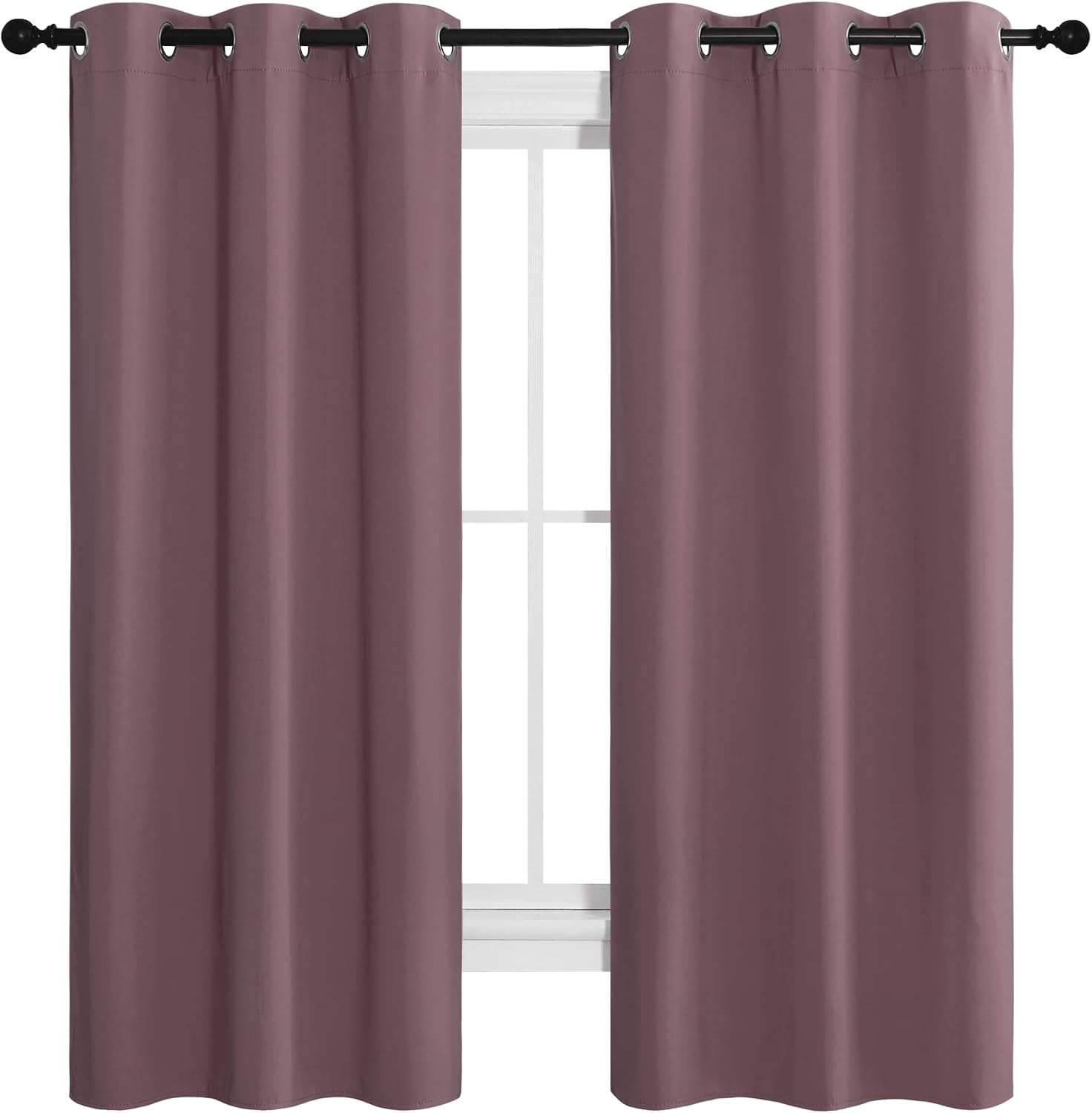 NICETOWN Dry Rose Room Darkening Curtains for Kitchen, Set of 2, 42 inches Wide by 68 inches Long, Window Treatment Thermal Insulated…