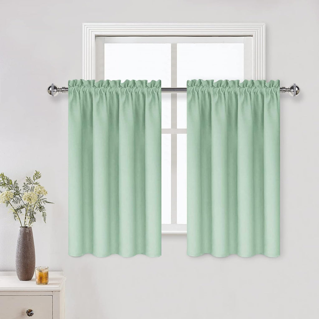 DWCN Thermal Short Blackout Curtains for Bedroom/Kitchen, Energy Saving Room Darkening Curtains for Nursery/Bedroom/Kitchen(W42 x L36…