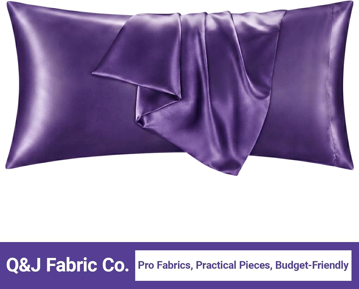 QJFabricCO Q&J Fabric Co. 1 Pack Satin Pillowcase Silk Like Pillowcase 20x54 inch Purple Cooling Pillowcase with Envelope Closure for Hair…