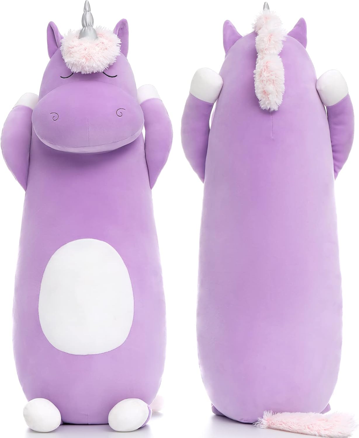 MorisMos Big Unicorn Stuffed Animal 3ft, 36.2'' Long Plush Unicorn Body Pillow for Girl Boy, Giant Stuffed Animal Body Pillow for…