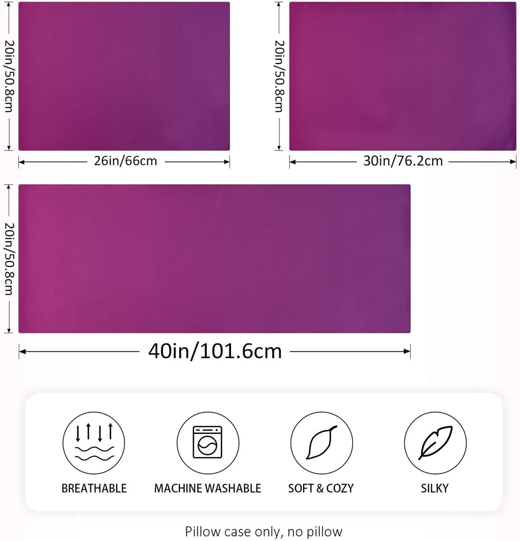 Purple Gradient Color Pillow Covers Silk Pillowcase for Hair and Skin with Envelope Closure Satin Pillowcase King Size Pillow Case for…