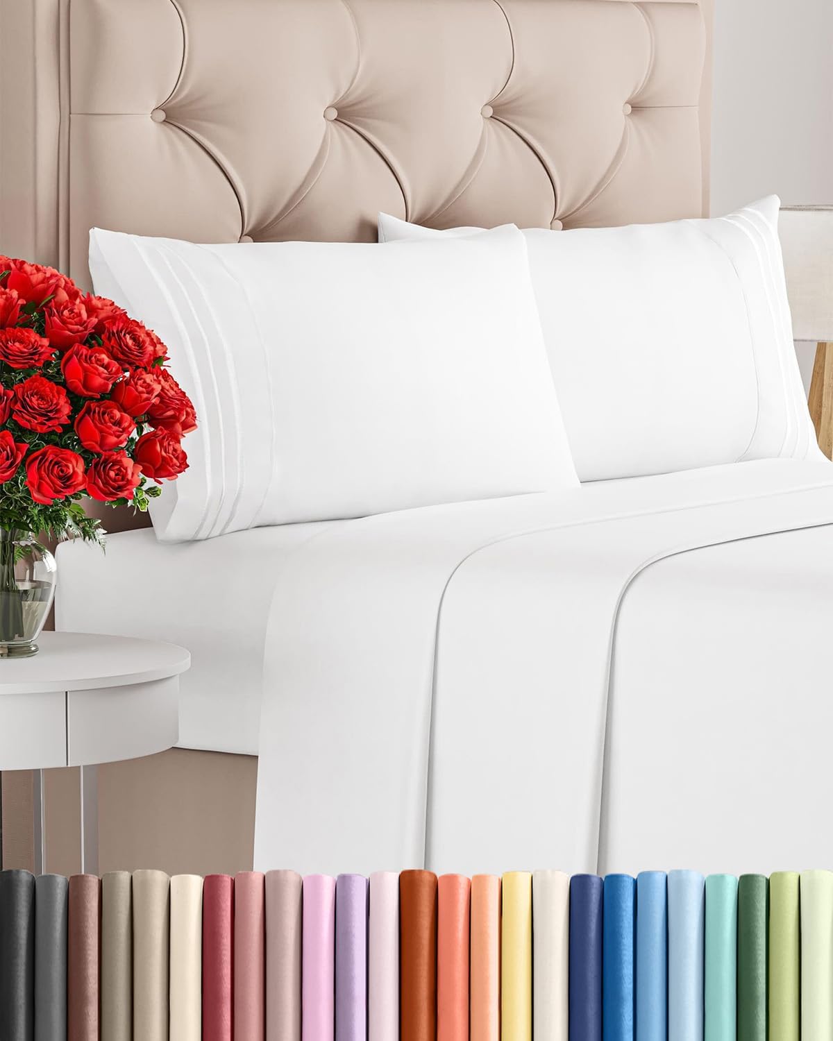 Cal King Size 4 Piece Sheet Set - Comfy Breathable & Cooling Sheets - Hotel Luxury Bed Sheets for Women & Men - Deep Pockets, Easy-Fit…