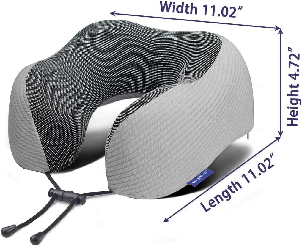 napfun Neck Pillow for Travel with Travel Pouch, Sleep Mask & Earplugs, Memory Foam Airplane Pillow for Headrest Sleep with Eyeshades…