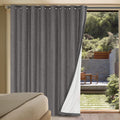 H.VERSAILTEX Linen Blackout Curtains Durable Thick Textured Linen Look 100% Blackout Patio Door Curtain Anti Rust Grommet Extra Wide…