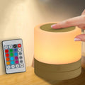 ERUN Nursery Night Light for Kids, USB Rechargeable Small Desk Lamp,13 RGB Colors & 4 Brightness & 1 Remote, Touch Bedside Cordless Table…