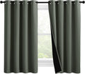 Nicetown 100% Blackout Curtains 57 inches Long, Double-Deck Completely Blackout Window Treatment Thermal Insulated Lined Drapes for Small W…